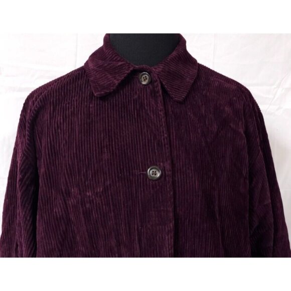 Eddie Bauer Womens XXL Purple Corduroy Lined Heavy Button Up Chore Barn Jacket - Picture 2 of 10
